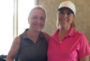 Losantiville CC players Carol Sarver on the left and Deb Altman on the right